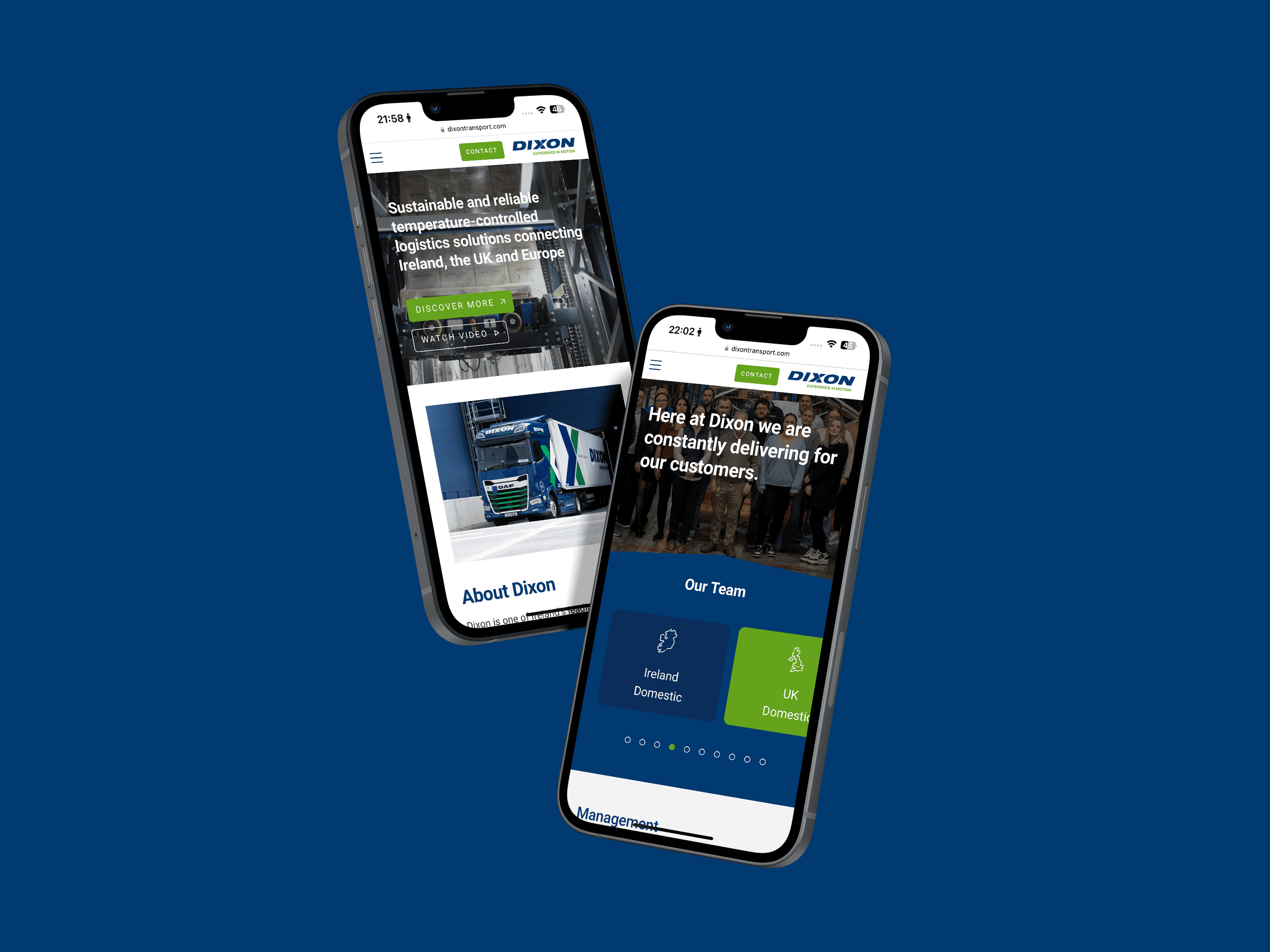 Dixon's new website on iPhone.